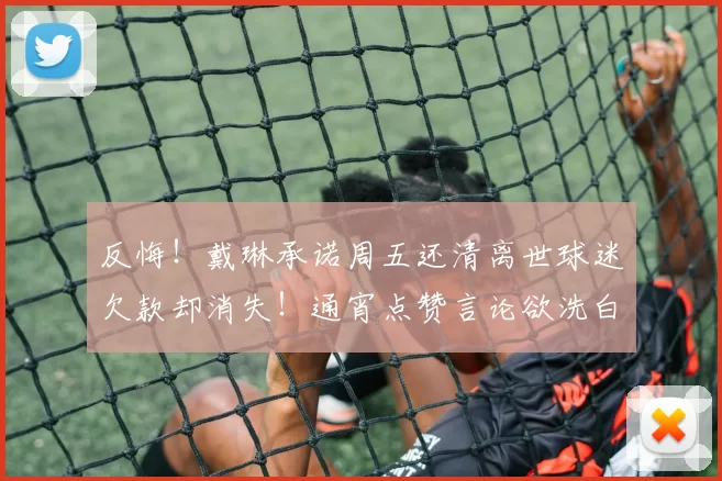 反悔!戴琳承诺周五还清离世球迷欠款却消失!通宵点赞言论欲洗白